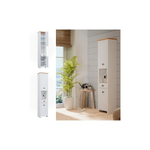 4066731232185 - Badschrank Nino 39x190cm Hochschrank für Badezimmer im Weiß-Artisan