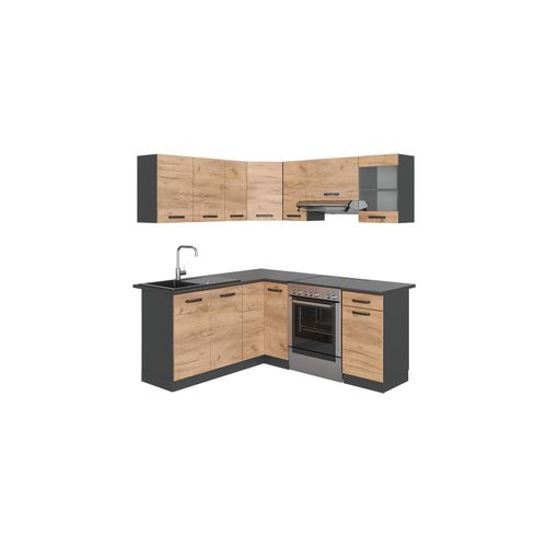 4066731227082 - Eckküche Küchenblock Einbauküche Rick Anthrazit Eiche 190 cm modern Küchen Schränke Spülenunterschrank Eck-Unterschrank Eck-Hängeschrank Arbeitsplatte Küchenmöbel Küchenzeile L-Küche 4066731227082 - Eckküche Küchenblock Einbauküche Rick Anthrazit Eiche 190 cm modern Küchen Schränke Spülenunterschrank Eck-Unterschrank Eck-Hängeschrank Arbeitsplatte Küchenmöbel Küchenzeile L-Küche