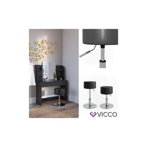 4251421924215 - VICCO Design Hocker Schminkhocker höhenverstellbar in schwarz 4251421924215 - VICCO Design Hocker Schminkhocker höhenverstellbar in schwarz