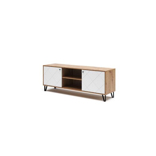 4066731270309 - TV-Lowboard Nizza Artisan-Weiß 150 x 552 cm Fernsehtisch mit 2 Türen