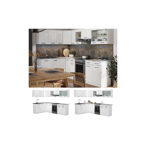 4066731231911 - Eckküche Küchenblock Einbauküche Rick Weiß Hochglanz 270 cm modern Küchen Schränke Spülenunterschrank Eck-Unterschrank Eck-Hängeschrank Arbeitsplatte Küchenmöbel Küchenzeile L-Küche 4066731231911 - Eckküche Küchenblock Einbauküche Rick Weiß Hochglanz 270 cm modern Küchen Schränke Spülenunterschrank Eck-Unterschrank Eck-Hängeschrank Arbeitsplatte Küchenmöbel Küchenzeile L-Küche