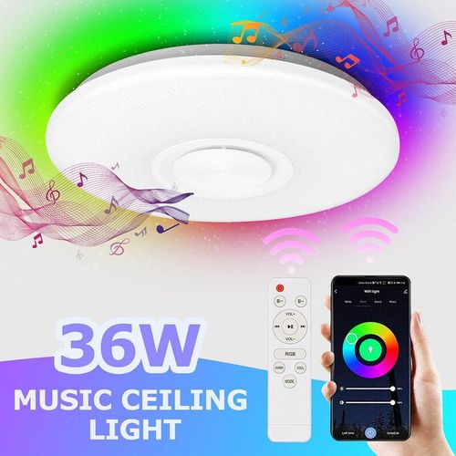 9441000428325 - Swanew - Lustre de plafond led 36W avec effet ciel étoilé moderne pour la chambre musique Bluetooth et éclairage rgb