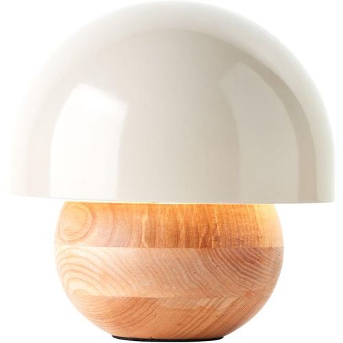 4004353413896 - Nalam Tischleuchte 20cm holz hell grau Metall Holz Schnurzwischenschalter 1x D45 E14 40 w Geeignet für Tropfenlampe (nicht enthalten) - Brilliant