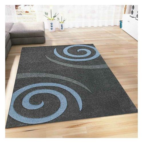 6694200060953 - Vimoda - Cascadapl6678 Blau Kreisel Konturenschnitt Teppich160x230 cm