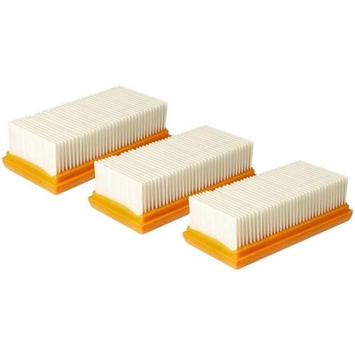 4068201396496 - Vhbw - Set 3x Flachfaltenfilter kompatibel mit Nilfisk Attix 33-2L ic 33-2H pc Staubsauger - Motorkühlluftfilter