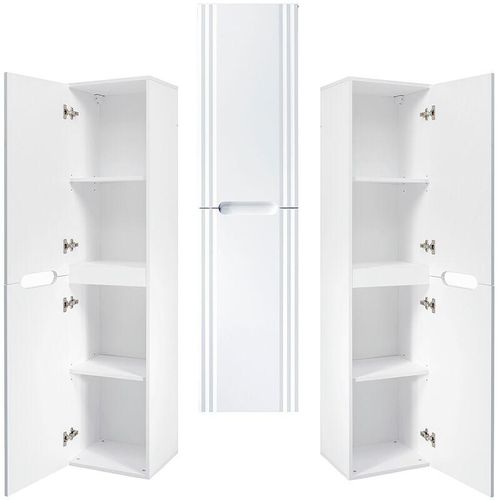 4066075128151 - Lomadox - Badmöbel Hochschrank 2-türig FAIRFIELD-56 in weiß b h t 40 1655 36 cm - weiß