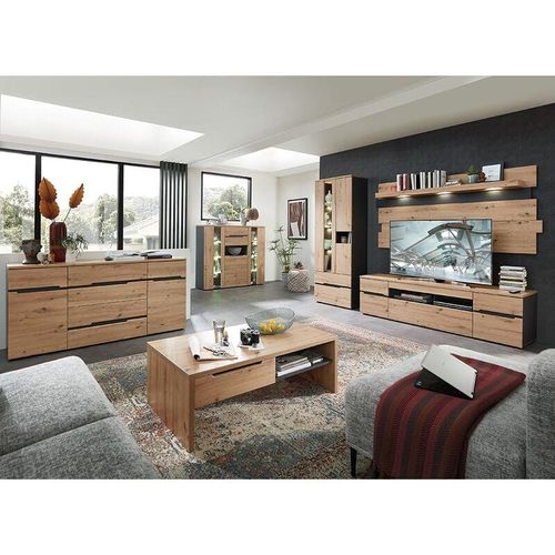 4066075072171 - Lomadox - Wohnzimmer komplett Set MANRESA-36 in Artisan Eiche Nb mit Graphit - braun