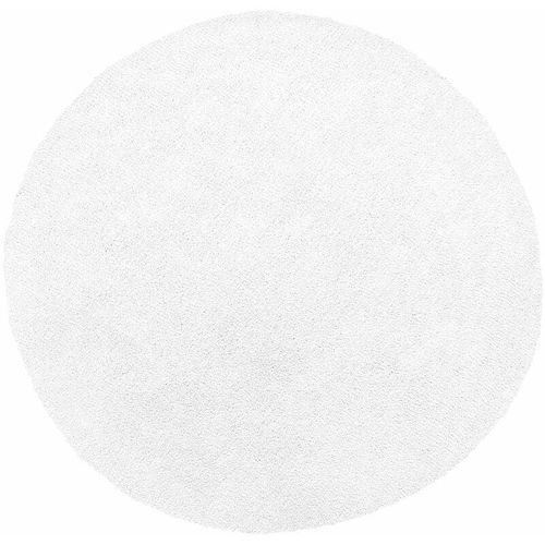 4260602376743 - Beliani - Läufer Teppich Weiß Polyester ⌀ 140 cm Rund Hochflor Modern Maschinengetuftet Fußbodenheizung Geeignet Wohnzimmer Schlafzimmer Flur