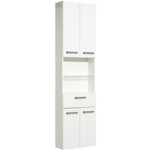 4251581540447 - Lomadox - Badezimmer Hochschrank WARSCHAU-66 in weiß glänzend - b h t 50 1955 20cm - weiß