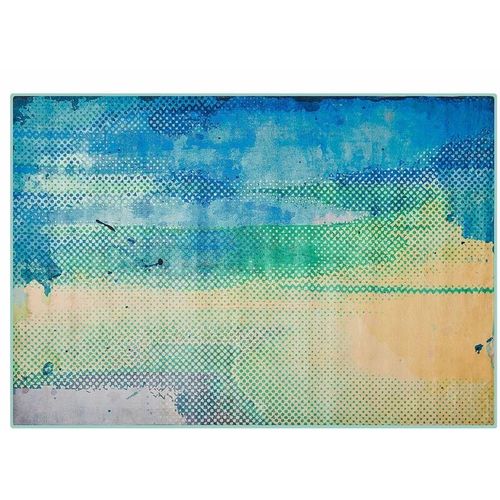 4251682220927 - Beliani - Teppich Blau mit Grün 160 x 230 cm in blauen Farbtönen Rechteckig Abstrakt Modern