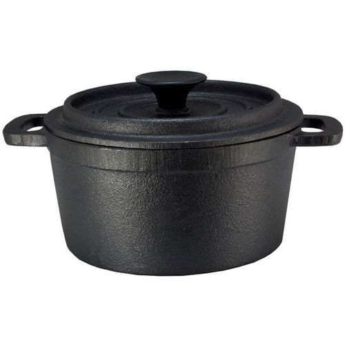 4260625740163 - Spetebo - Gusseisen Topf mit Deckel 14 cm - Grilltopf Eisentopf Kochtopf Schmortopf Bräter