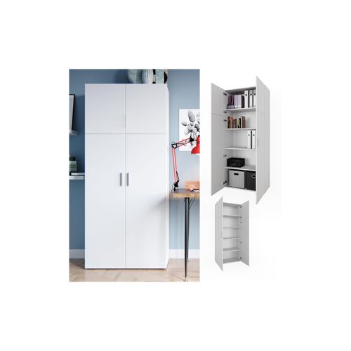 4251421931800 - VICCO Aktenschrank FRANK weiß Schrank 2 Türen Bücherregal Standregal Aktenregal
