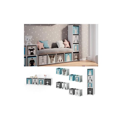 4066731034598 - Raumteiler Standregal Bücherregal Ludus Weiß 4 Fächer Kinder-Faltboxen 4066731034598 - Raumteiler Standregal Bücherregal Ludus Weiß 4 Fächer Kinder-Faltboxen