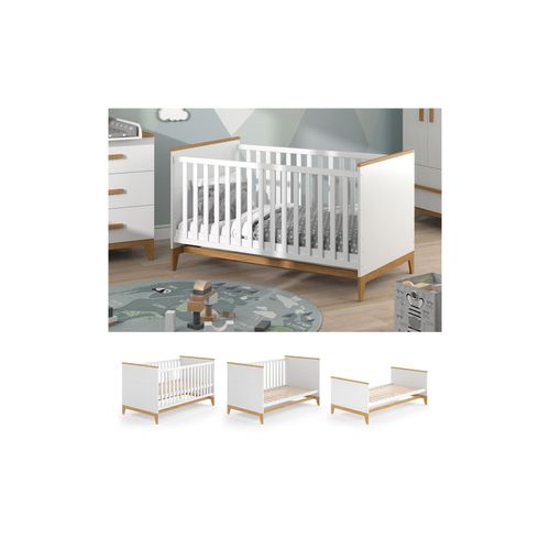 4066731161287 - Kinderbett Babybett Juniorbett Malia Weiß Eiche modern 70x140 cm Kinderzimmer Bett Babyzimmerbett Kindermöbel Babymöbel Schlupfsprossen Lattenrost Rausfallschutz Einzelbett 4066731161287 - Kinderbett Babybett Juniorbett Malia Weiß Eiche modern 70x140 cm Kinderzimmer Bett Babyzimmerbett Kindermöbel Babymöbel Schlupfsprossen Lattenrost Rausfallschutz Einzelbett