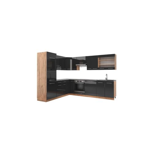 4066731166091 - Eckküche Küchenzeile Einbauküche Fame-Line Eiche Anthrazit 227x287 cm modern Spülenunterschrank Schubunterschrank Eckunterschrank Herdumbauschrank Hängeschrank Kühlumbauschrank Hängeglasschrank 4066731166091 - Eckküche Küchenzeile Einbauküche Fame-Line Eiche Anthrazit 227x287 cm modern Spülenunterschrank Schubunterschrank Eckunterschrank Herdumbauschrank Hängeschrank Kühlumbauschrank Hängeglasschrank