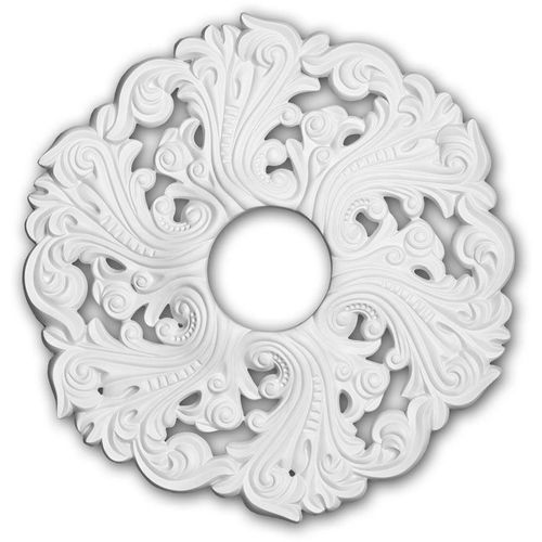 4250691774841 - Decor - Rosette profhome 156003 Deckenelement Zierelement Rokoko Barock Stil weiß ø 52 cm - weiß