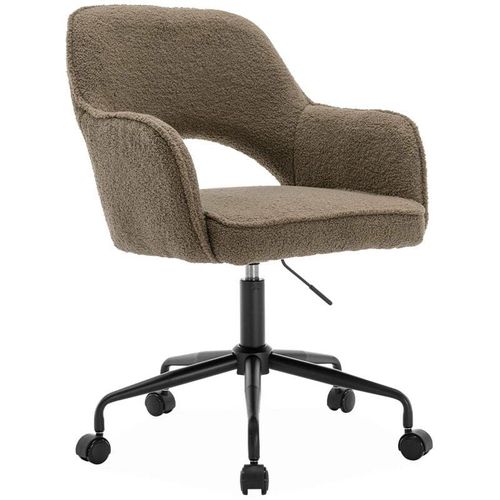 3760388441204 - sweeek - Bürostuhl mit Rollen und Bouclé-Bezug 3760388441204 - sweeek - Bürostuhl mit Rollen und Bouclé-Bezug