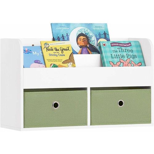 4251388626856 - KMB81-W Kindergarderobe Kinderregal Bücherregal für Kinder Wandregal Hängeregal Wandgarderobe Garderobenleiste Kinder weiß bht ca 60x36x20cm - Sobuy