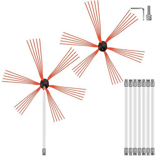 0840281563746 - Schornsteinbürste Nylon Kaminbürste Ofenrohrbürste 8 m Professionelle Armaturen Edelstahl mit flexiblen Nylonstangen Schornsteinfegerbesen - Vevor