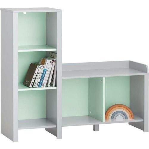 4251388627396 - Sobuy - KMB89-HG Kinder Sitzbank mit Bücherregal Spielzeugtruhe Spielzeugkiste Schuhbank Kinderregal Kinderzimmer Regal Aufbewahrungsregal für Kinder