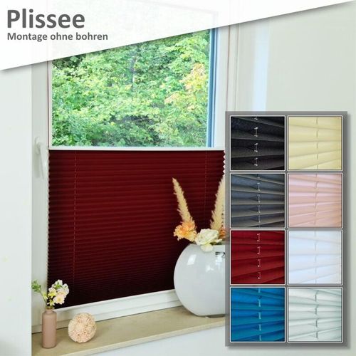 4251259483908 - Premium Klemmfix-Plissee ohne bohren Faltrollo Rollo Jalousie für Fenster Tür Blaugrün 70 cm 100 cm - Blaugrün