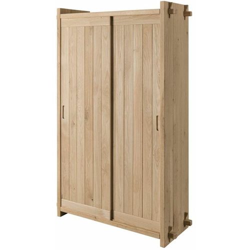 4251213566227 - Massivmoebel24de - Kleiderschrank Eiche 120x45x190 natur geölt oak heart 21 - natur