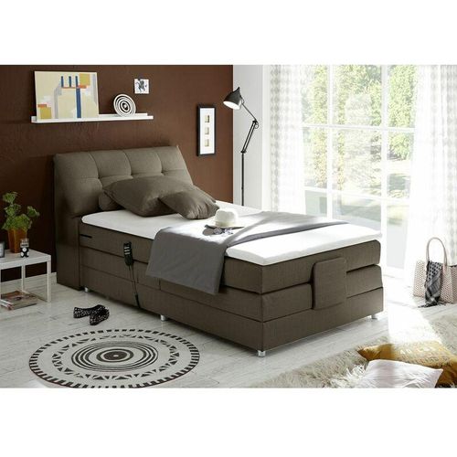 4066075001263 - Lomadox - Boxspringbett 120x200 cm Hotelbett Einzelbett Jugendbett elektrisch verstellbar CONCORD3M-09 in Artemis 18 silver