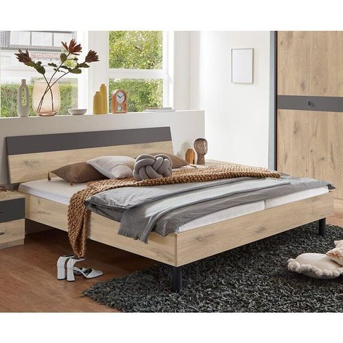 4066075147176 - Lomadox - Doppelbett Liegefläche 180x200 cm BRADFORD-43 Eiche mit graphit - braun