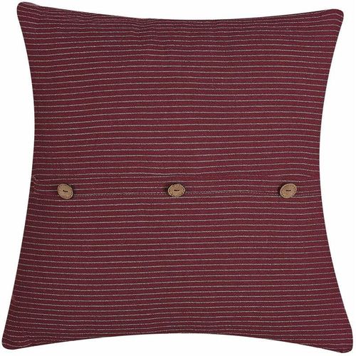 4251682258906 - Dekokissen Rot Stoffbezug 45 x 45 cm mit Knöpfen Streifenmuster Wohnzimmer Schlafzimmer Flur Diele Accessories Dekoration