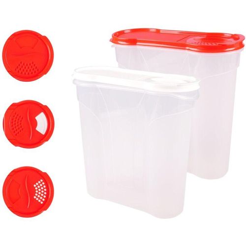 4251699820868 - Rival Schüttdosen 13 24 4 l Cerealienbox Müslidose Cornflakesdose Vorratsdose Aufbewahrungsdosen Vorratsdose Streudosen - rot 24 Liter (1Stück)