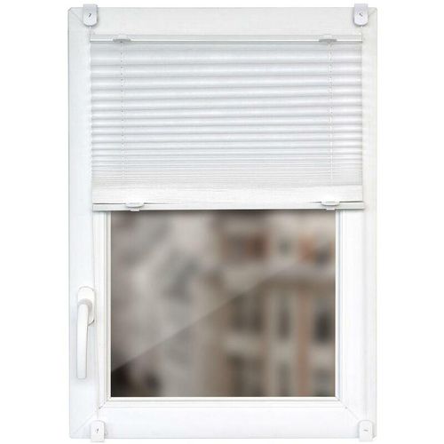 4059222064457 - Plissee ( 90cm x 150cm ) Klemmfix - ohne Bohren - Jalousie zum klemmen lichtdurchlässig aber blickdicht Easyfix Faltrollo Rollo für Fenster & Tür