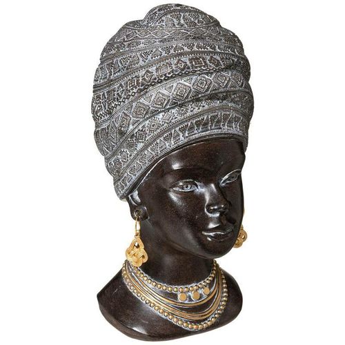 3560237589480 - Atmosphera - Statuette Kopf einer afrikanischen Frau - schwarz - H27 -5 cm Schwarz