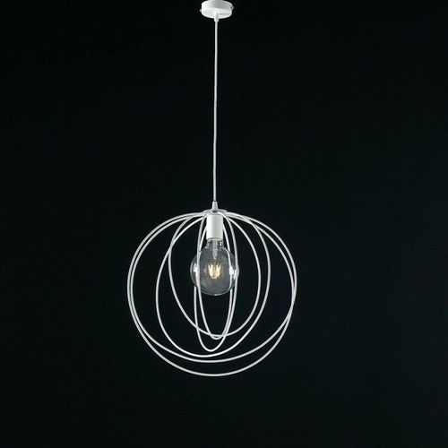 8050713211356 - Bonetti Illumina - Moderner Pendelleuchter aus weißem Eisen ein Licht 42x h45 cm