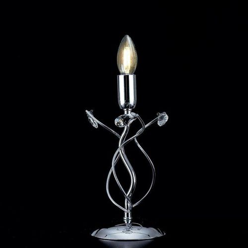 8050713212124 - Bonetti Illumina - Tischlampe aus poliertem verchromtem Eisen mit Kristallstrasssteinen 1 Licht 15xh27 cm