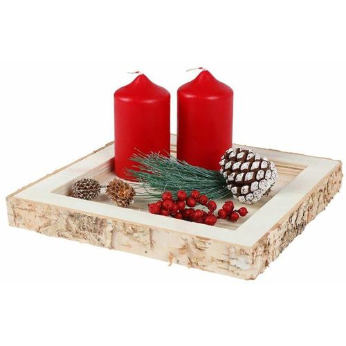 4250407368487 - Buri - Dekotablett Holztablett Kerzenhalter Tischdeko Weihnachtsdeko Gesteckunterlage