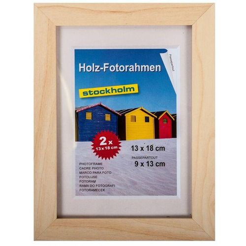 4250407304744 - Keine Angabe - Holz-Fotorahmen 13x18cm 2er Pack versch Farben Bilderrahmen Rahmen Bilder Foto - natur