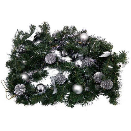 4251699815765 - LED Tannengirlande 270cm Weihnachtsdeko Weihnachtsgirlande Girlande Türgirlande - silber