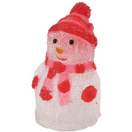 4250407376840 - Buri - LED-Acryl-Schneemann 24x15cm Winterdeko Weihnachtsdeko Weihnachtsfigur Dekofigur - rot