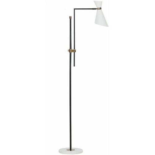 4255664839107 - Beliani - Stehlampe Weiß   Schwarz 155 bis 180 cm Elegant Modern Verstellbar für Wohnzimmer Schlafzimmer Flur - Weiß