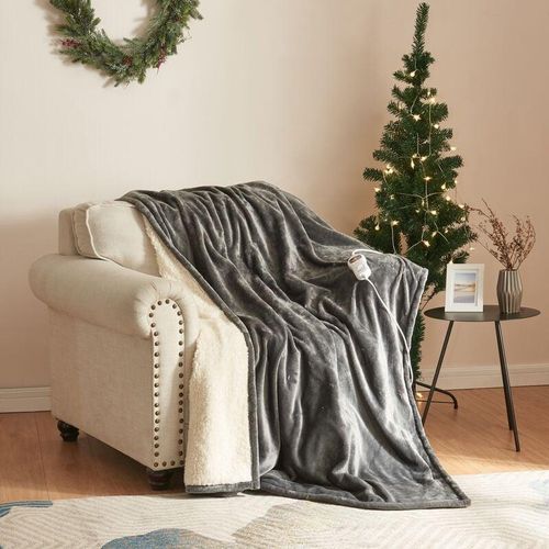 4059438851933 - [encasa] - Elektrische Heizdecke Archi 180x130 cm Dunkelgrau Dunkelgrau