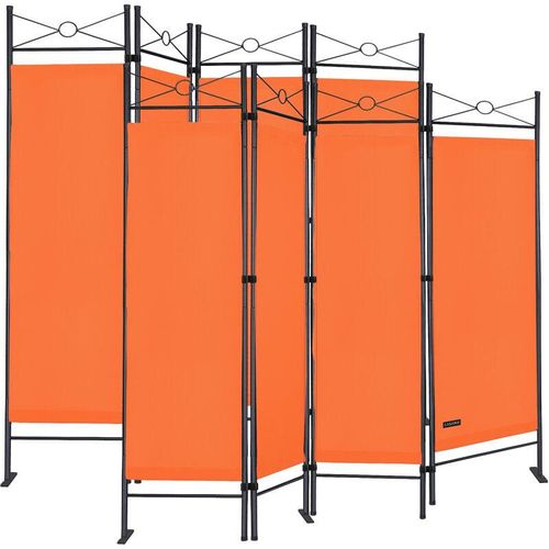 4250525324518 - 2er Set Paravent Lucca 180x163 cm Verstellbar Raumteiler Trennwand Umkleide Sichtschutz Spanische Wand Orange