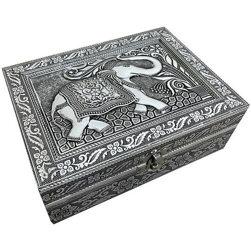 8433933306727 - Signes Grimalt Elephant organisieren Juwelierboxen und Juwelen Rechteckige weiße Box - 7x20x15cm - Blanco