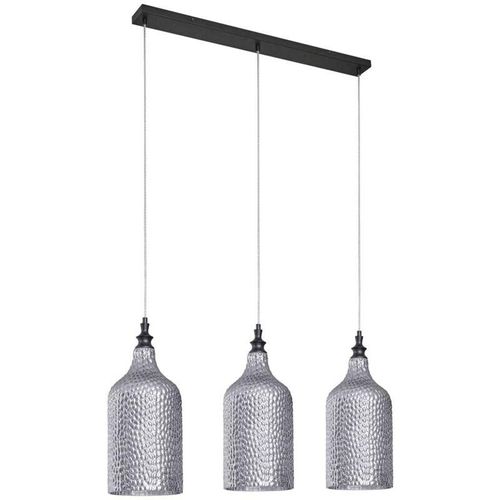 4251911778212 - Hängeleuchte Drakar 3-flg grau Glas ø 195 cm - rauchgrau Schwarz - Lindby