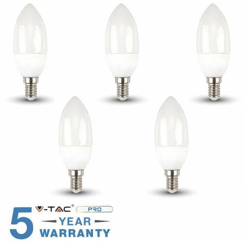 0619793863244 - Vtac - 5 led-glümpfe V-Tac Candela E14 4W Lampen Natürliches warmes Licht