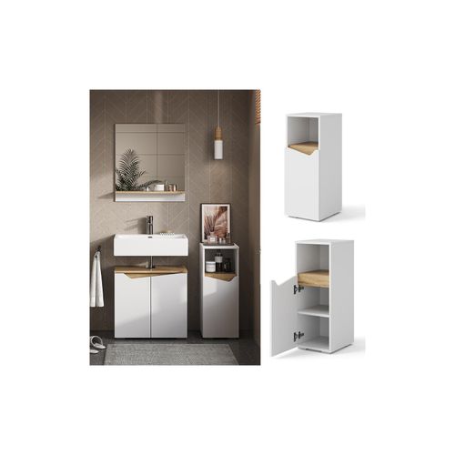 4066731340439 - Midischrank Marelle 30 x 74 cm Weiß Artisan Badschrank modern Badezimmer