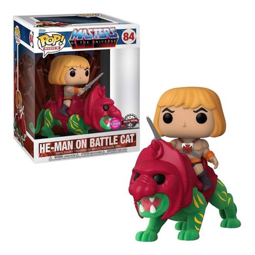 0889698610353 - POP Rides - MOTU - He-Man on Battle Cat FLOCKED