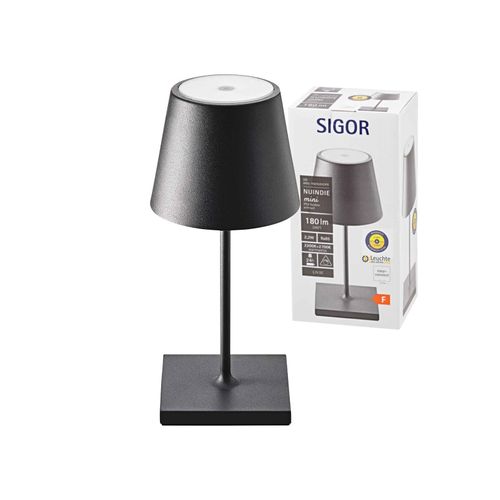 4028085450967 - - Nuindie mini led Akku Tischleuchte Außentischleuchte IP54 schwarz Tischlampe