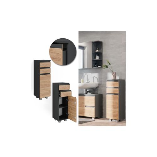 4066731058655 - Midischrank Badschrank Badezimmermöbel J-shape Anthrazit Eiche modern 30x95cm Badezimmer Schrank Badmöbel Schranktür Schrankschublade Schrankfach Ablage Aufbewahrung 4066731058655 - Midischrank Badschrank Badezimmermöbel J-shape Anthrazit Eiche modern 30x95cm Badezimmer Schrank Badmöbel Schranktür Schrankschublade Schrankfach Ablage Aufbewahrung