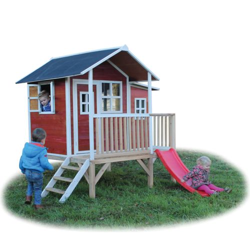 8718469468232 - Exit Toys Spielhaus Loft Rotbraun ca 280 x 200 x 225 cm