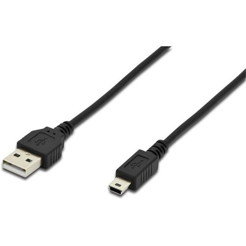 4016032336716 - USB-Kabel usb 20 usb-a Stecker USB-Mini-B Stecker 180 m Schwarz Rund doppelt geschirmt a - Digitus